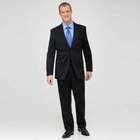 Black Flat Front Wool Suit, , small